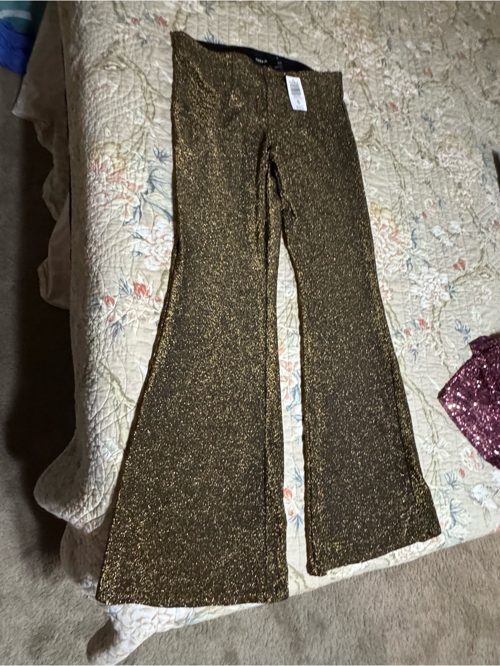 torrid Metallic Gold Flare Pants